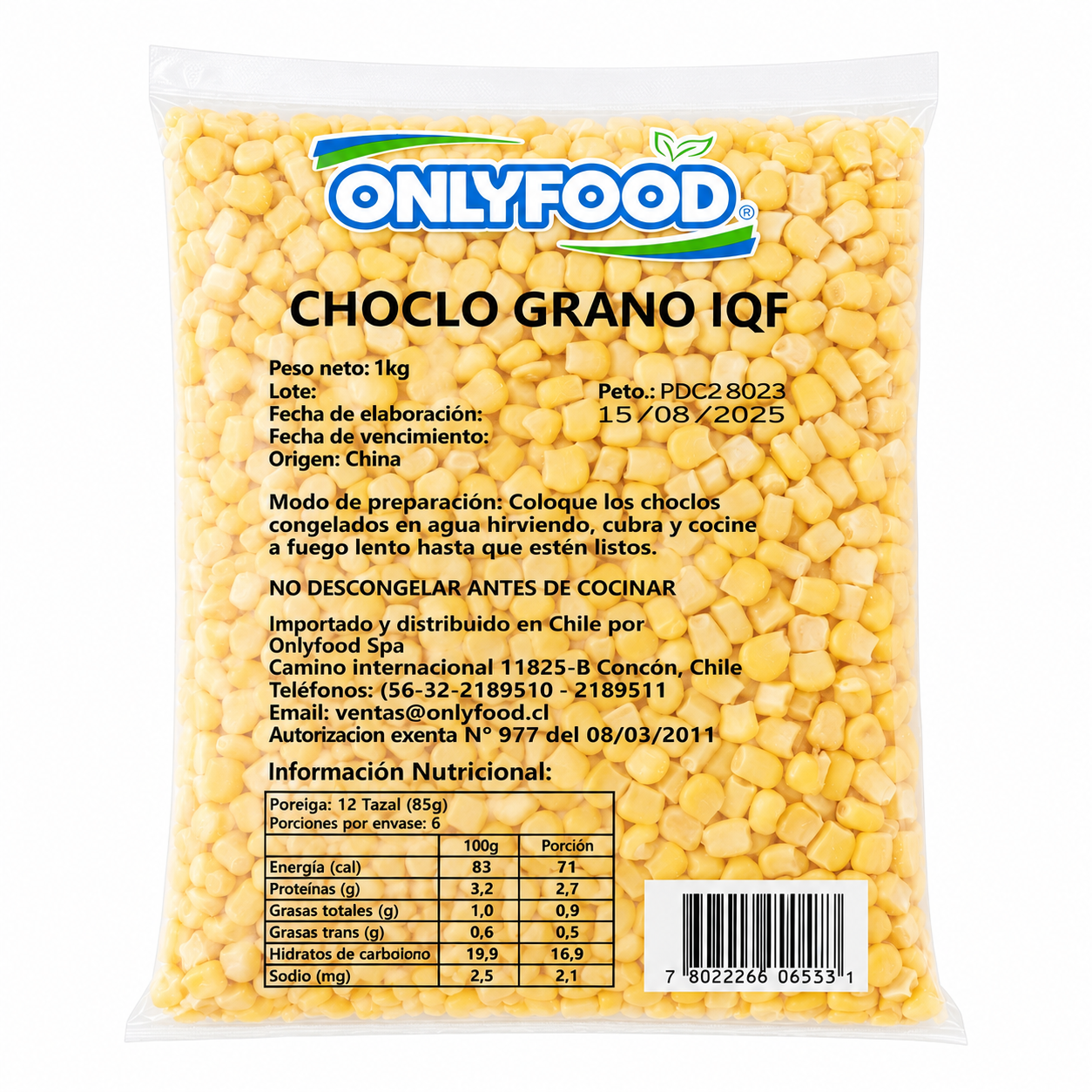 Choclo en grano 1 kilo