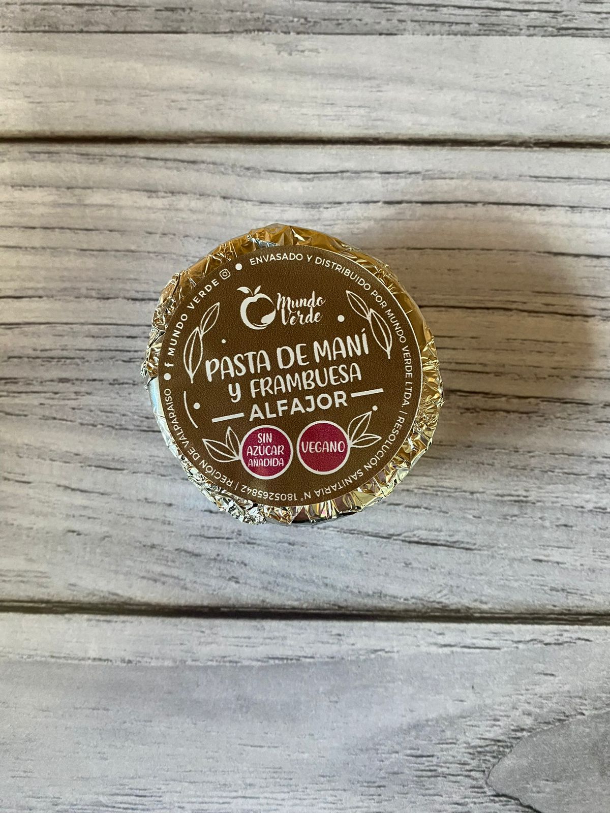 Alfajor doble pasta maní y frambuesa SIN AZÚCAR