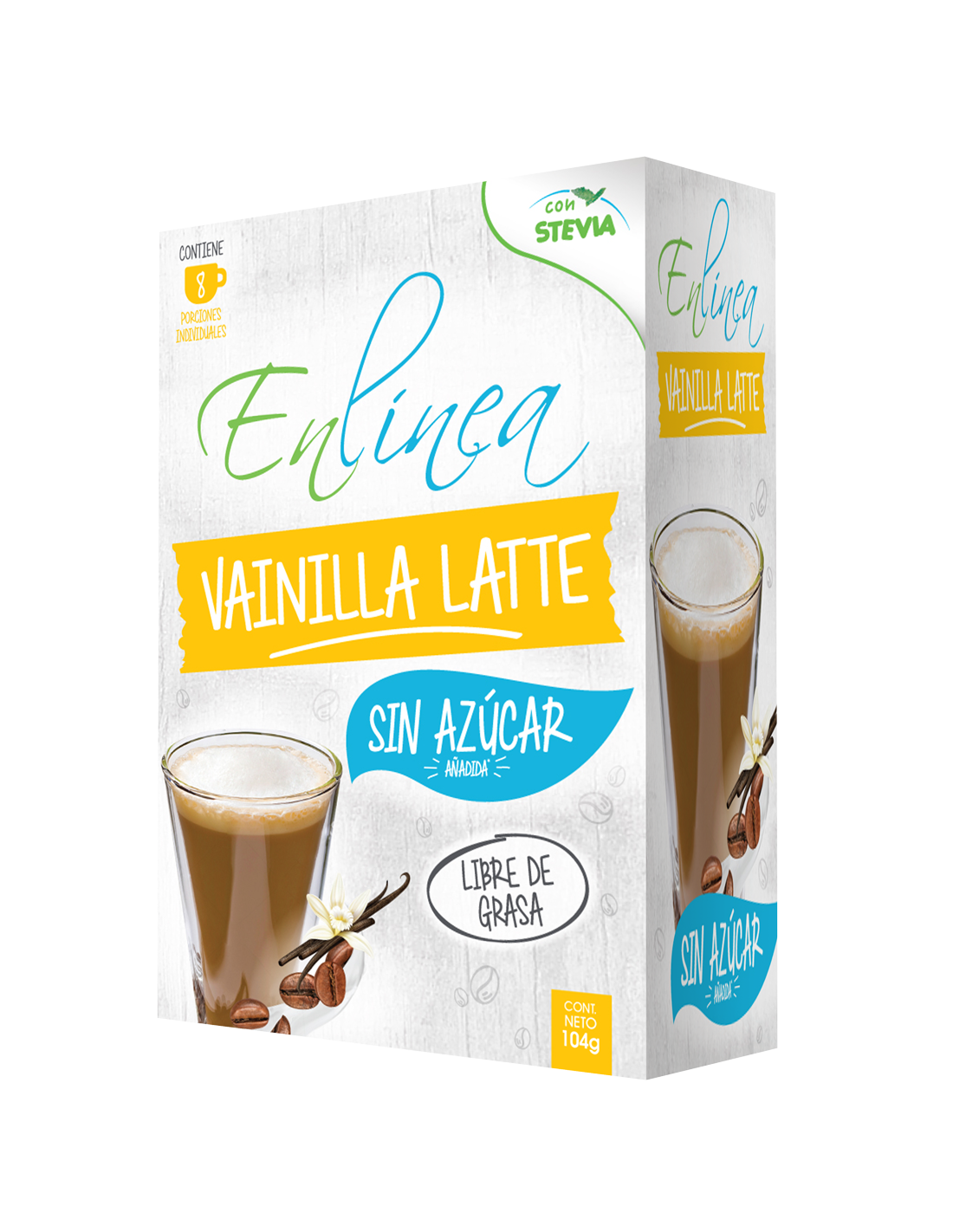 CAFÉ VINILLA LATTE SIN AZUCAR EN LINEA SOBRE 13GR