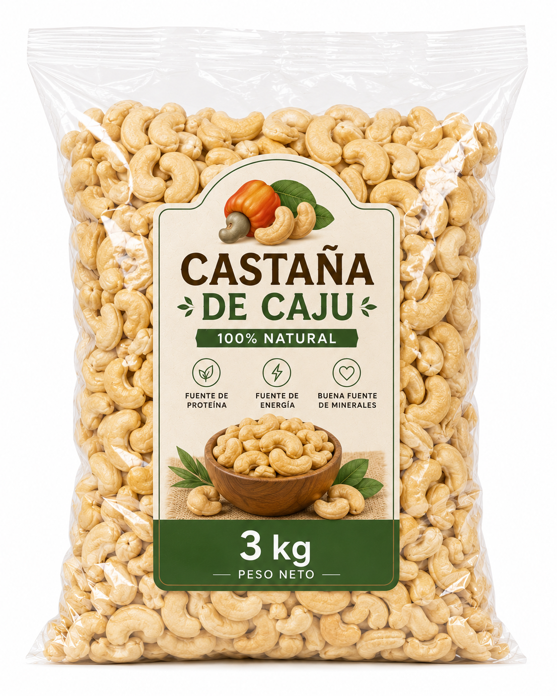 Castaña de caju con sal 3 kg