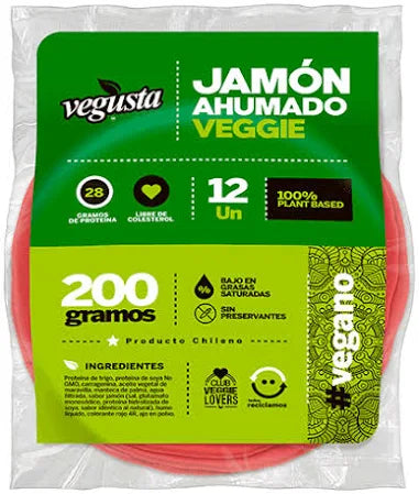 JAMON AHUMADO VEGGIE 12 UNIDADES 200GR VEGUSTA
