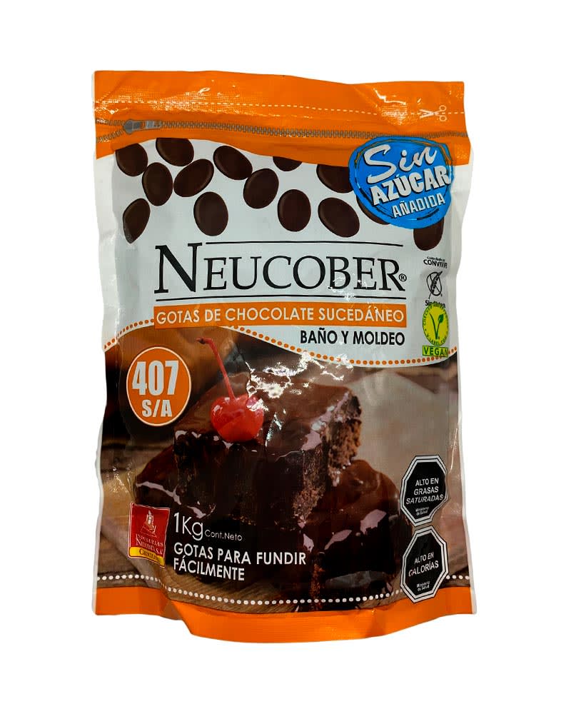 GOTAS DE CHOCOLATE SIN AZUCAR AÑADIDA 407 NEUCOBER 1KG