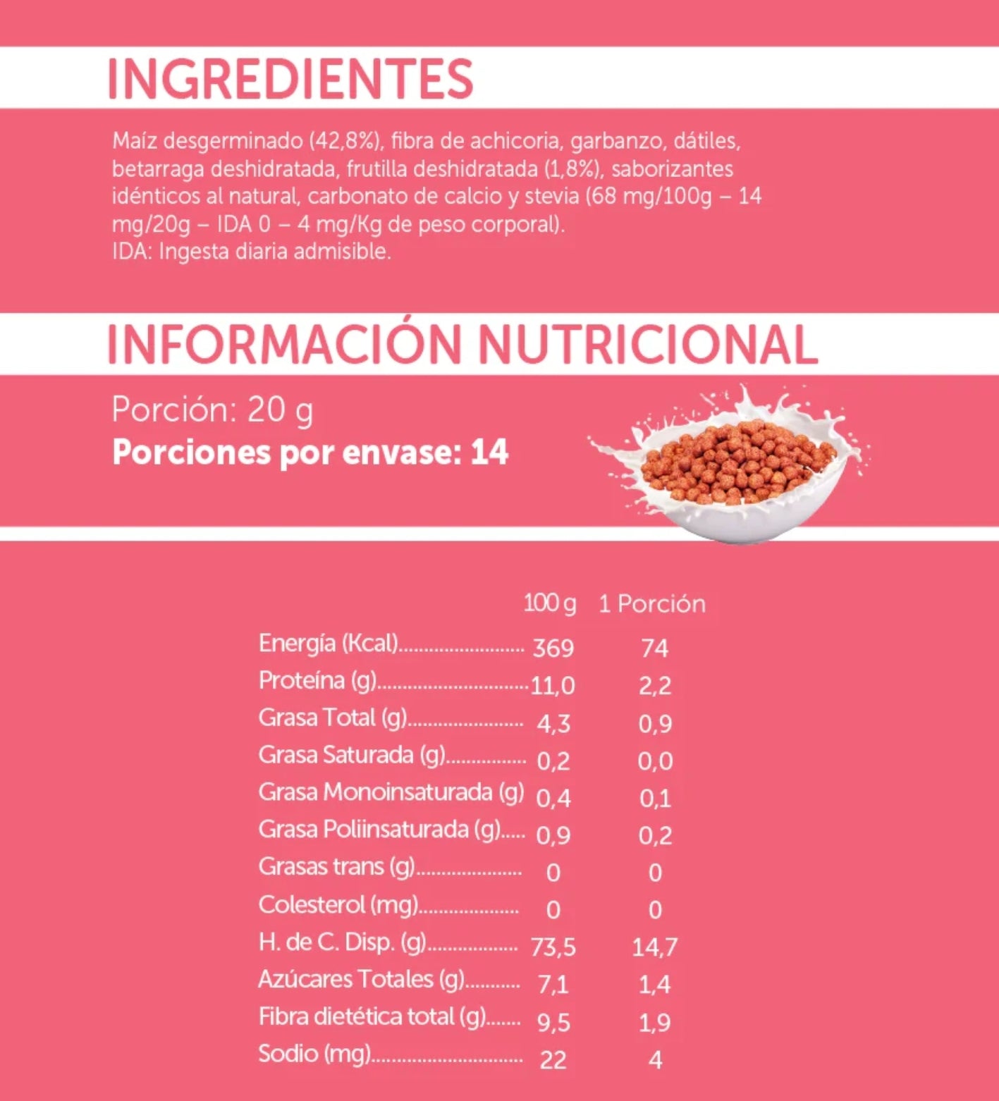 Mizox cereales Frutilla 20 g