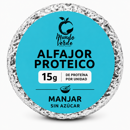 Alfajor doble con 15g de proteína sabor manjar