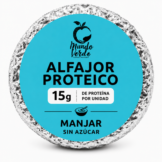Alfajor doble con 15g de proteína sabor manjar