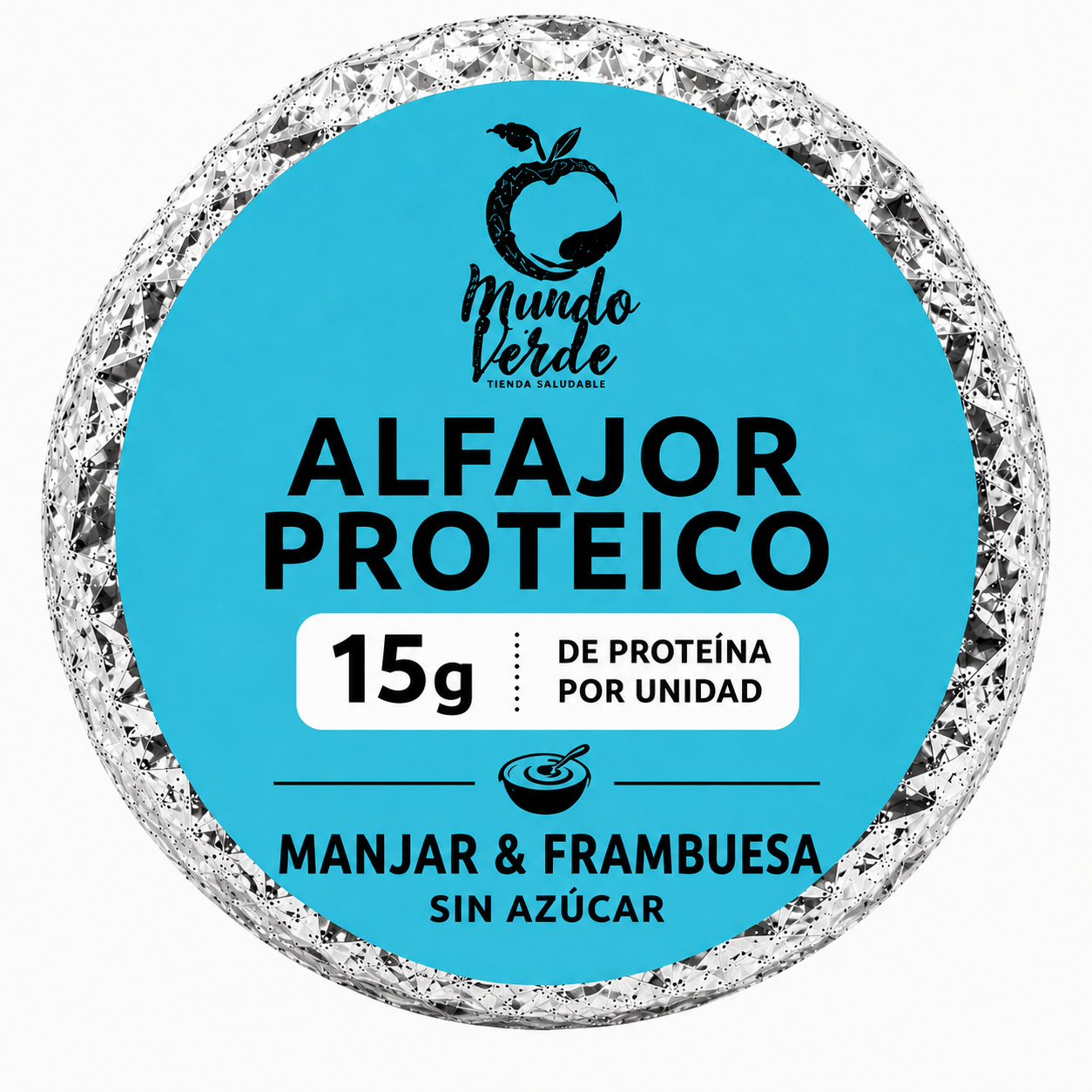 Alfajor con 15g de proteína sabor manjar frambuesa