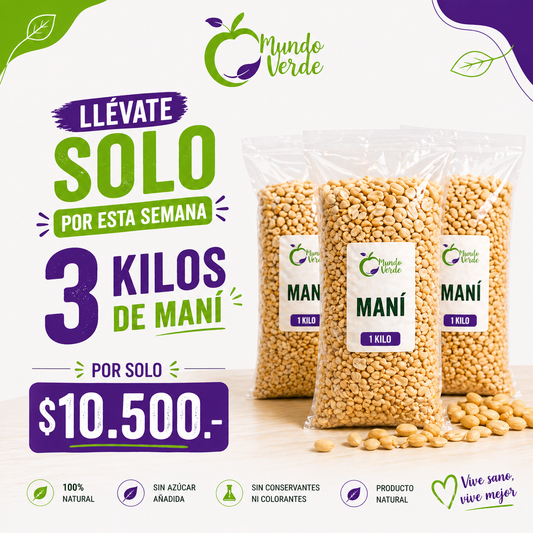 Oferta 3 kilos de maní tostado