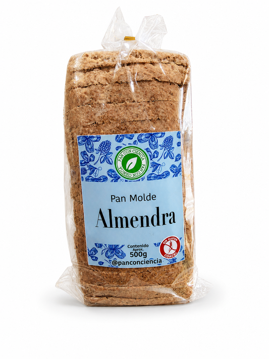 PAN MOLDE ALMENDRA 500GR PAN CON CIENCIA ( SIN GLUTEN-VEGANO-SIN AZUCAR)
