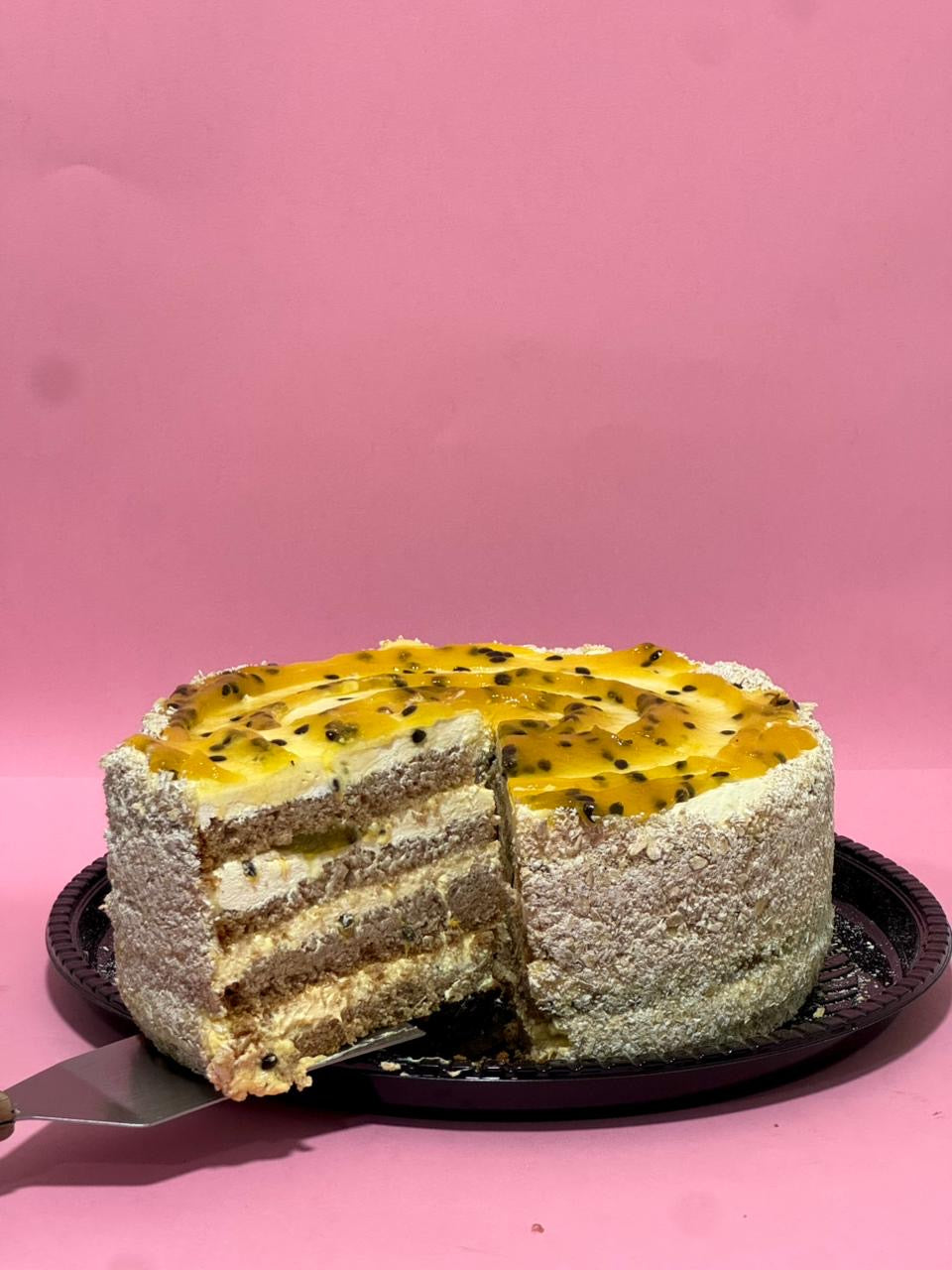 Torta bizcocho integral y maracuya 20 personas