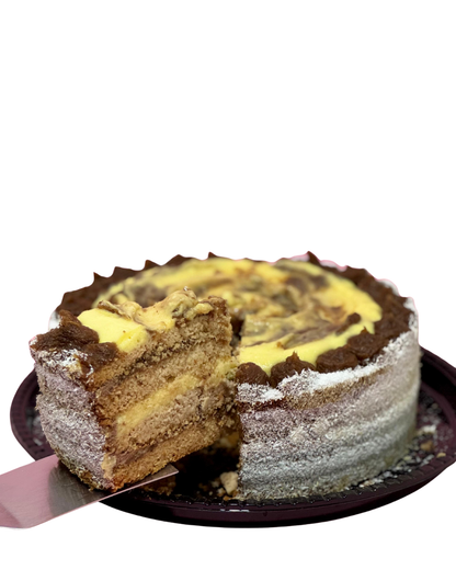 Torta manjar de dátil y crema pastelera