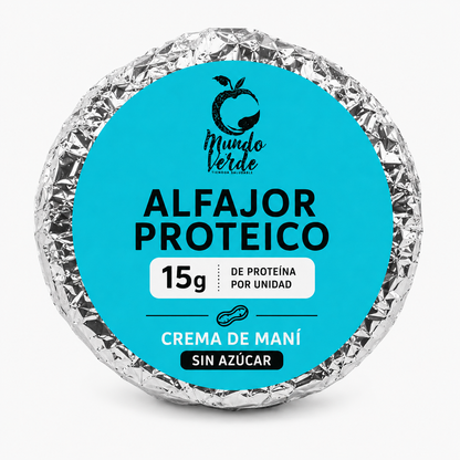 Alfajor doble con 15g de proteína sabor crema de maní