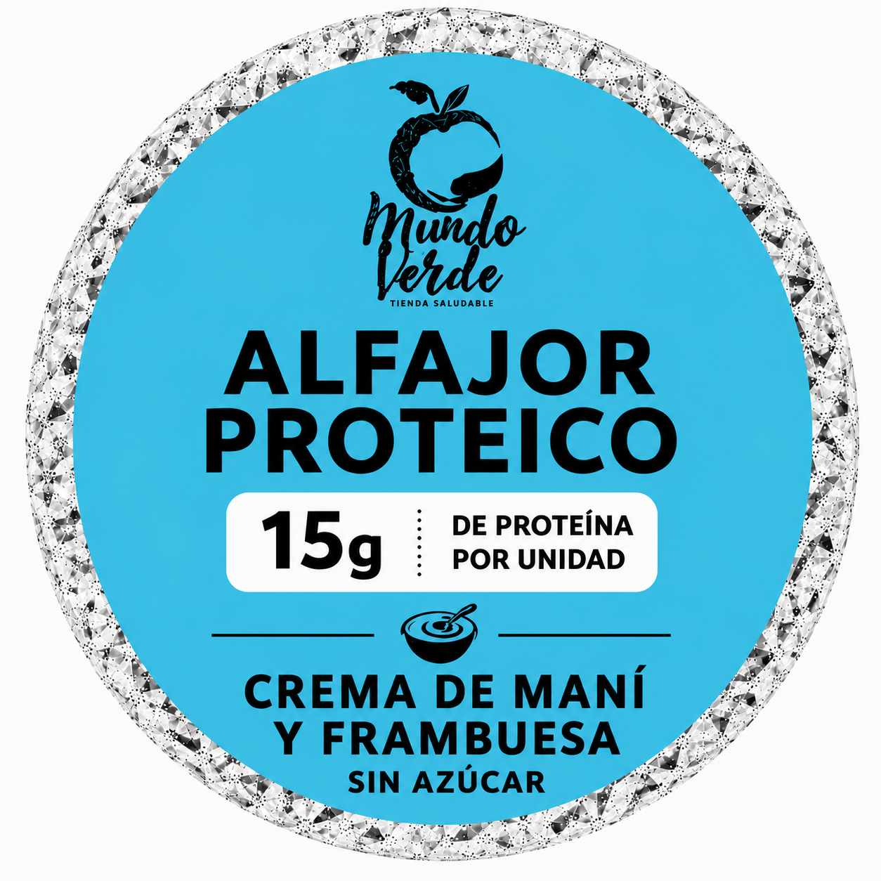 Alfajor con 15g de proteína sabor crema de maní y frambuesa
