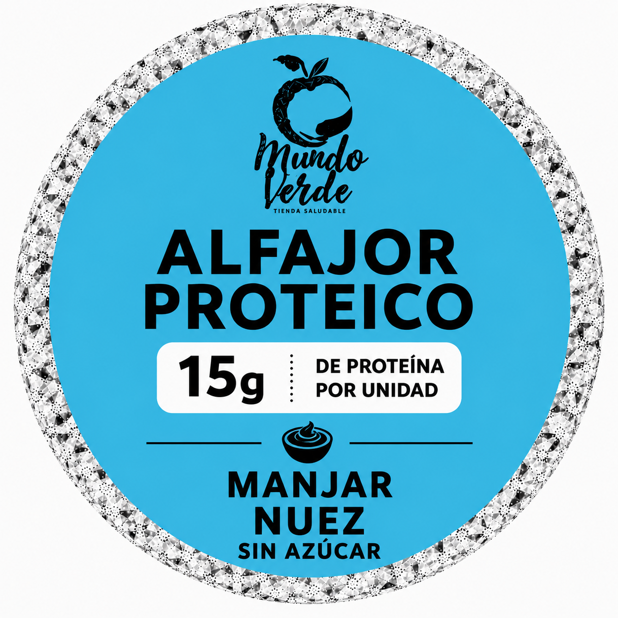 Alfajor con 15g de proteína sabor manjar nuez