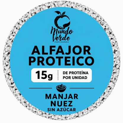 Alfajor con 15g de proteína sabor manjar nuez