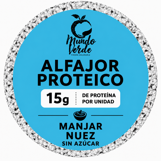 Alfajor con 15g de proteína sabor manjar nuez