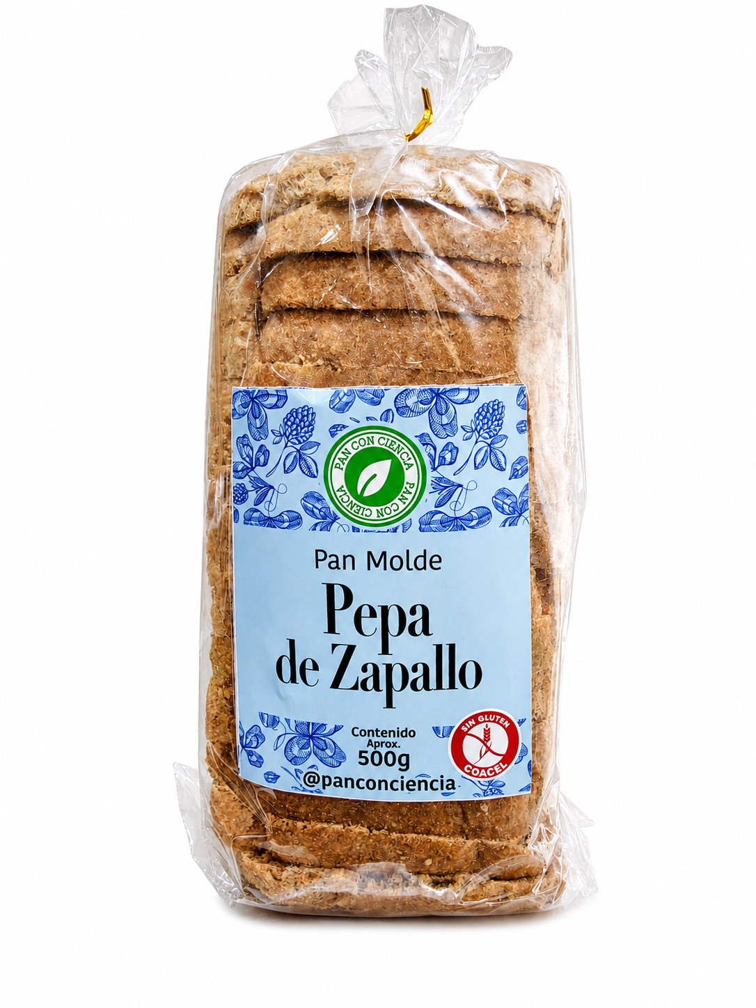 PAN MOLDE PEPA ZAPALLO 500GR PAN CON CIENCIA ( SIN GLUTEN-VEGANO-SIN AZUCAR
