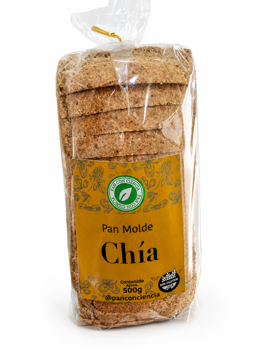 PAN MOLDE CHIA 500GR PAN CON CIENCIA ( SIN GLUTEN-VEGANO-SIN AZUCAR)