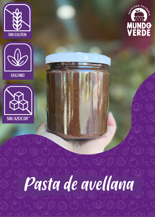 Pasta de avellana europea con chocolate bitter sin azúcar 450g