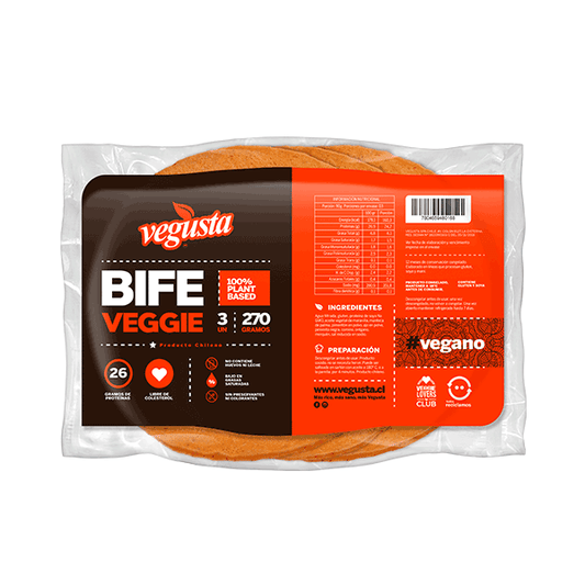 BIFE VEGGIE 3 UNIDADES 270 GR VEGUSTA