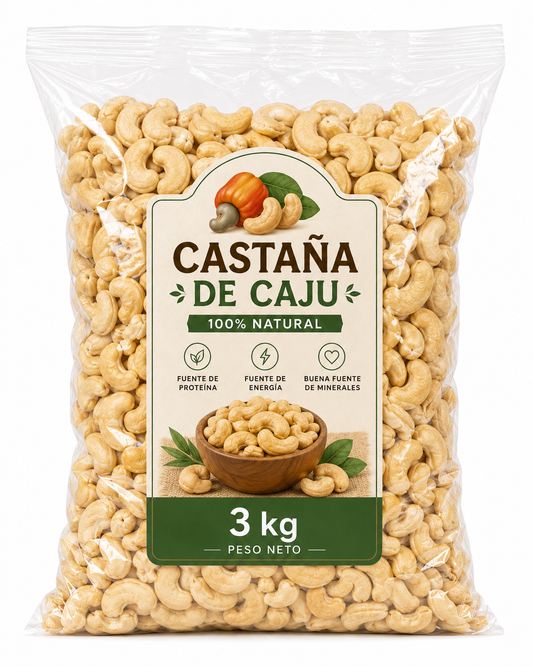 Castaña de caju sin sal 3 kg