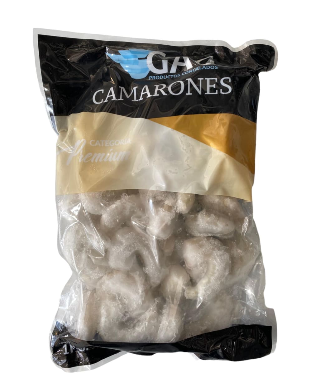 CAMARONES CONGELADOS PREMIUM 36/40 CRUDO- PELADO-SIN VENA 1KG  GAG