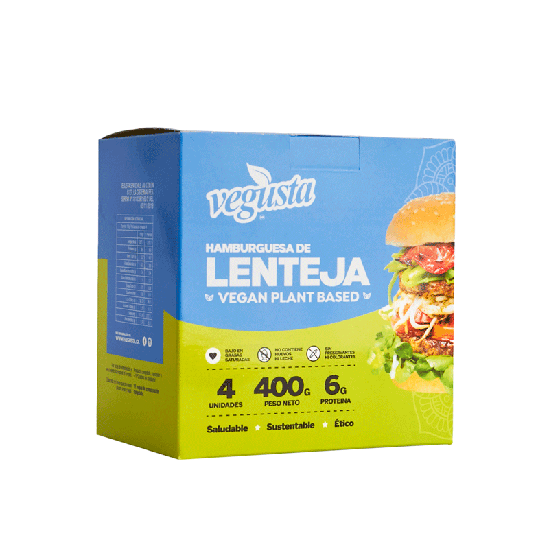 HAMBURGUESA DE LENTEJAS VEGUSTA 4 UNIDADES 400GR