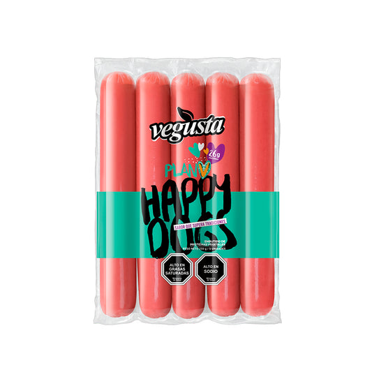 SALCHICHA HAPPY DOGS VEGUSTA 250GR 5 UNIDADES