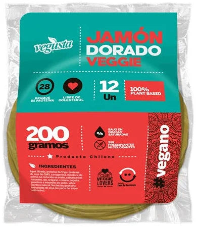 JAMON DORADO VEGGIE 12 UNIDADES 200GR VEGUSTA