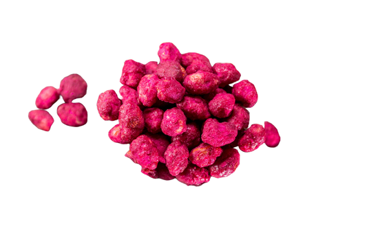 Maní confitado frambuesa